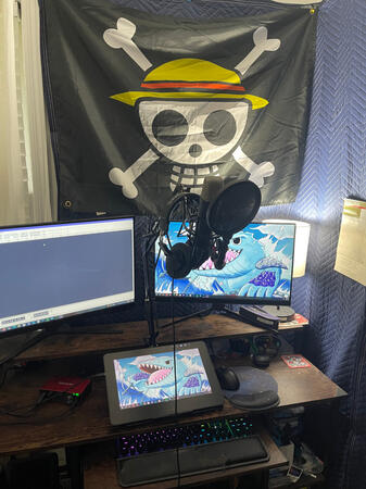 A photo of my recording setup.